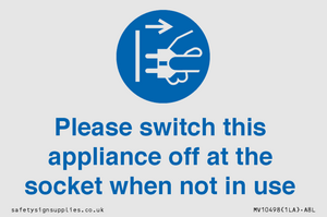 Please switch this appliance off at the socket when not in use